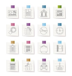 Business and office realistic internet icons vector image