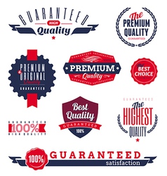 Premium and quality labels vector image