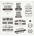 Set of wedding invitation vintage design elements vector image