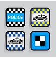 Police - set stickers square on the gray vector image