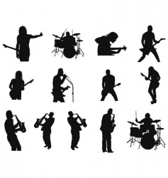 Rock and jazz silhouettes vector image