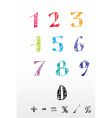 Sketchy number text vector image