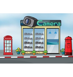 A camera store and letterbox vector image