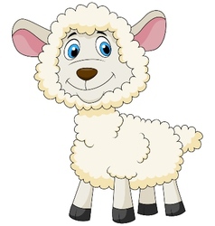 Cute sheep cartoon vector image