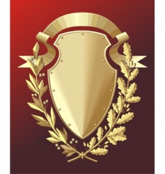 Gold shield vector image