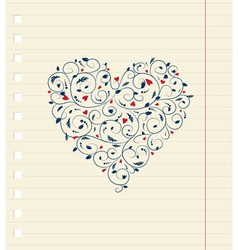 Heart shape floral ornament for your design vector image