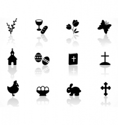 Easter icons vector image