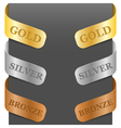 Left and right side signs - gold silver bronze vector image