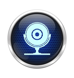 Blue honeycomb web cam icon vector image