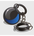Vintage shackle with weights symbol of slavery Vintage shackle with weights symbol of slavery vector image