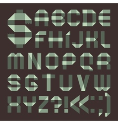 Font from spindrift scotch tape - Roman alphabet vector image