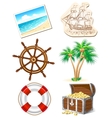 Set of icons for sea travel vector image