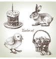 Hand drawn Easter set vector image