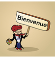 Welcome to france people sketch vector image