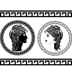 Profiles of roman woman vector image