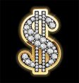 Dollar symbol in diamonds vector image