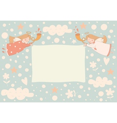 Text frame with two angels vector image