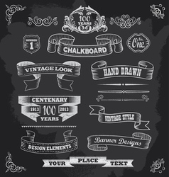 Chalkboard calligraphy banners vector image