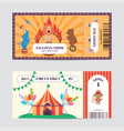 Circus ticket design template amazing show with Circus ticket design template amazing show with vector image