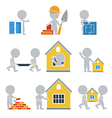 Flat people construction vector image