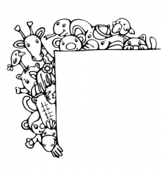 Cute animals stand by blank vector image