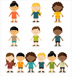 Cute smiling multicultural children vector image