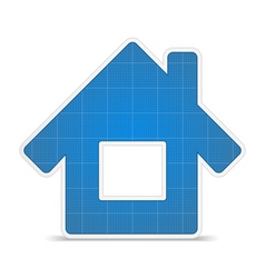 Blueprint House Icon vector image