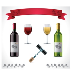 Wine icon set vector image
