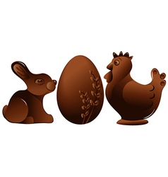 Easter chocolate figures vector image