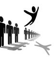 Symbol person leaps out vector image
