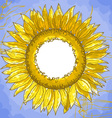 Square frame with sunflowers vector image