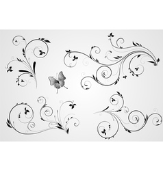 Set of floral design vector image