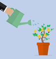Hand watering idea plant vector image