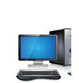 Computer workstation vector image