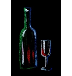 Wine on black vector image