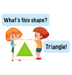 Children character holding geometry shapes Vector Image