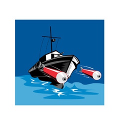 Torpedo Boat Retro vector image