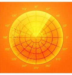 Orange radar screen vector image
