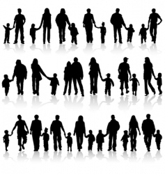 Family silhouettes vector image