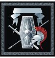 Shield sword helmet and spear vector image