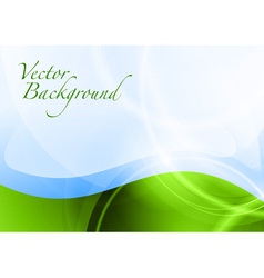 Background abstract green and blue wave text vector image