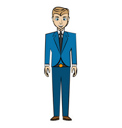 Cartoon man business suit posture Cartoon man business suit posture vector image