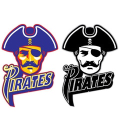 Pirate head mascot vector image