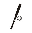Baseball bat and ball monochrome icon vector image