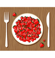 Strawberries on plate vector image