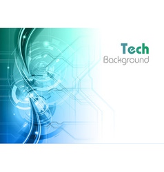 Background line wave light tech turquoise vector image