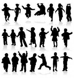 silhouette girls and boys vector image