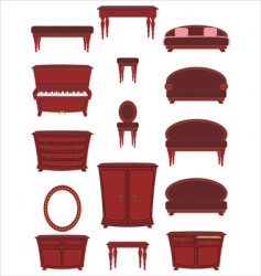 Set of cartoon furniture vector image