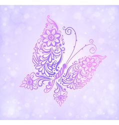 Beautiful purple butterfly flying vector image
