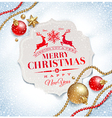 Christmas greeting card and decor on a snow vector image